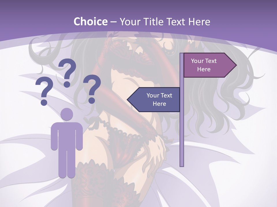 A Sexy Woman In Lingerie With Long Black Hair PowerPoint Template