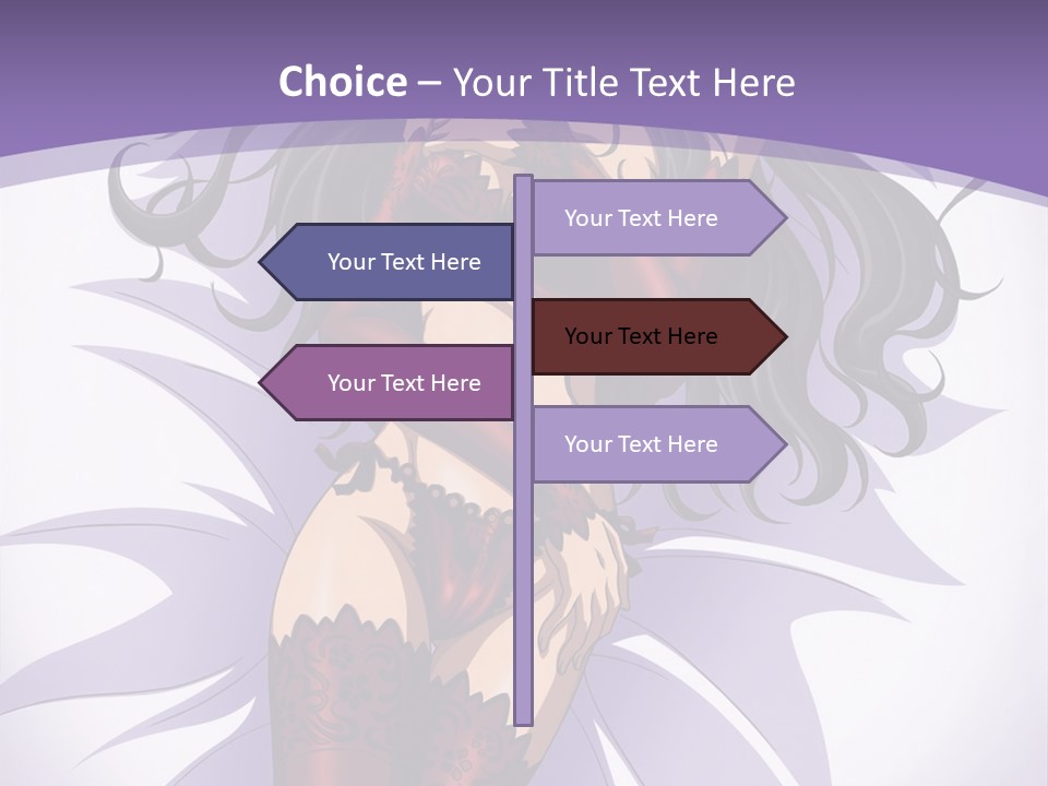 A Sexy Woman In Lingerie With Long Black Hair PowerPoint Template