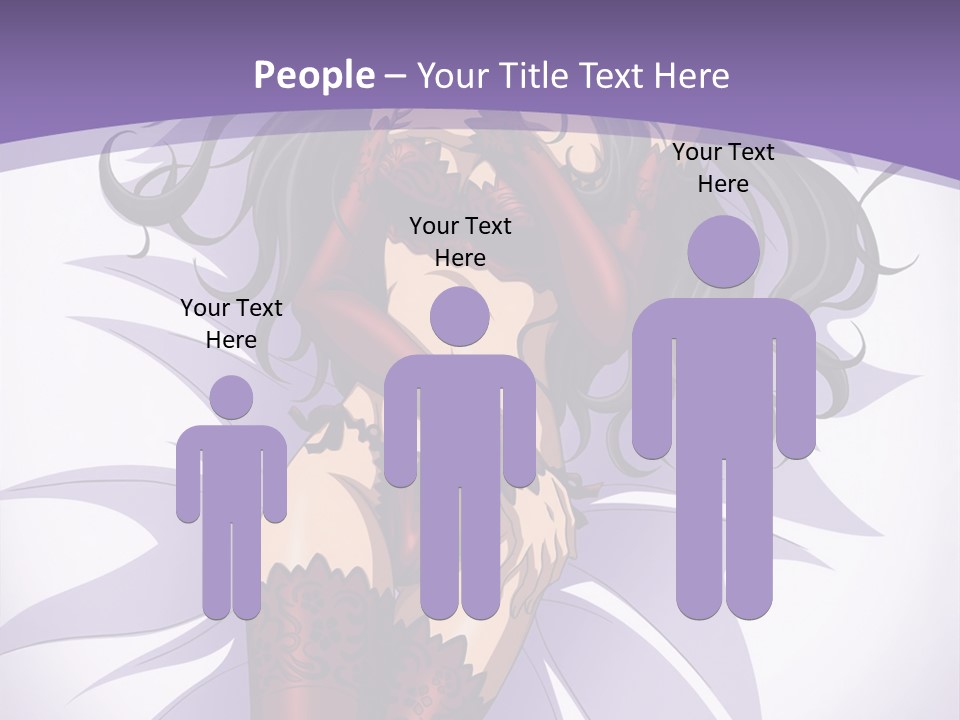 A Sexy Woman In Lingerie With Long Black Hair PowerPoint Template