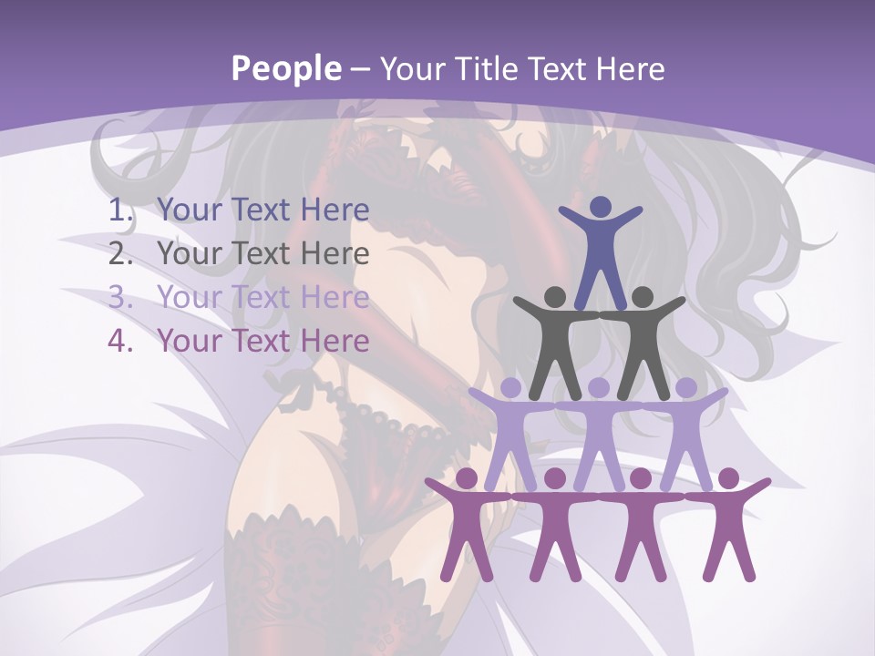 A Sexy Woman In Lingerie With Long Black Hair PowerPoint Template