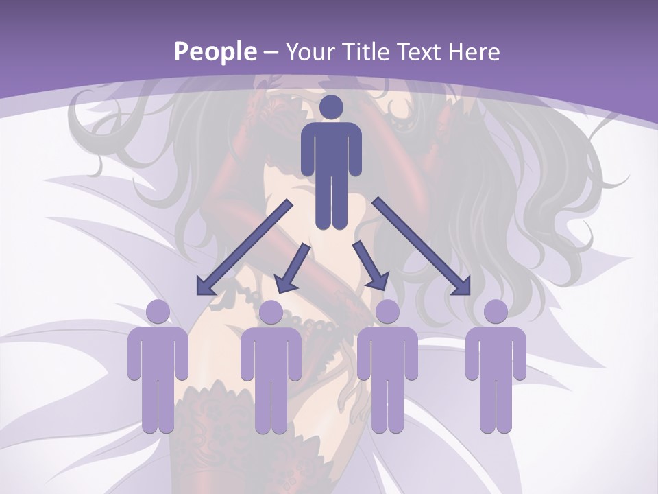 A Sexy Woman In Lingerie With Long Black Hair PowerPoint Template