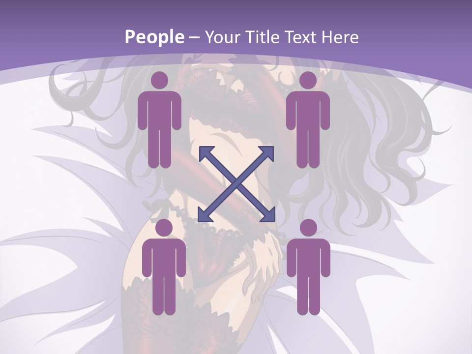 A Sexy Woman In Lingerie With Long Black Hair PowerPoint Template