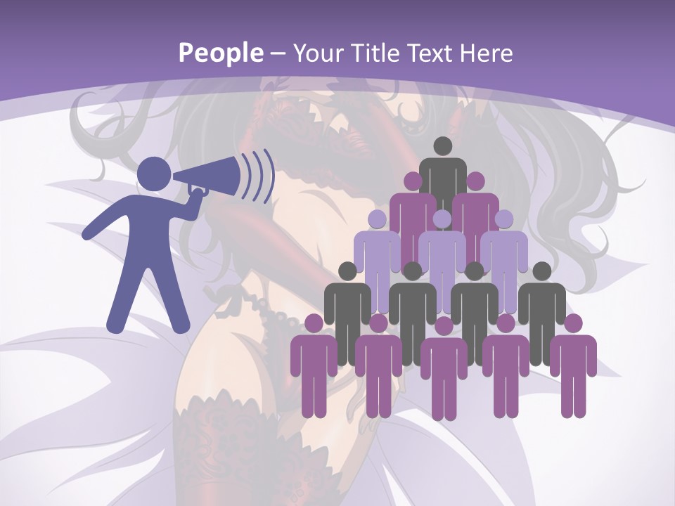 A Sexy Woman In Lingerie With Long Black Hair PowerPoint Template