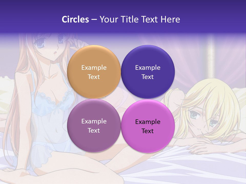 A Couple Of Women Laying On Top Of A Bed PowerPoint Template