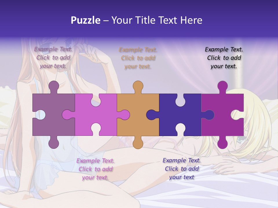 A Couple Of Women Laying On Top Of A Bed PowerPoint Template