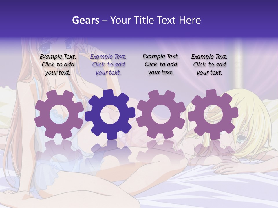 A Couple Of Women Laying On Top Of A Bed PowerPoint Template