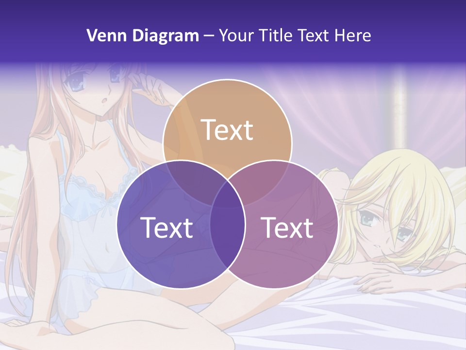 A Couple Of Women Laying On Top Of A Bed PowerPoint Template
