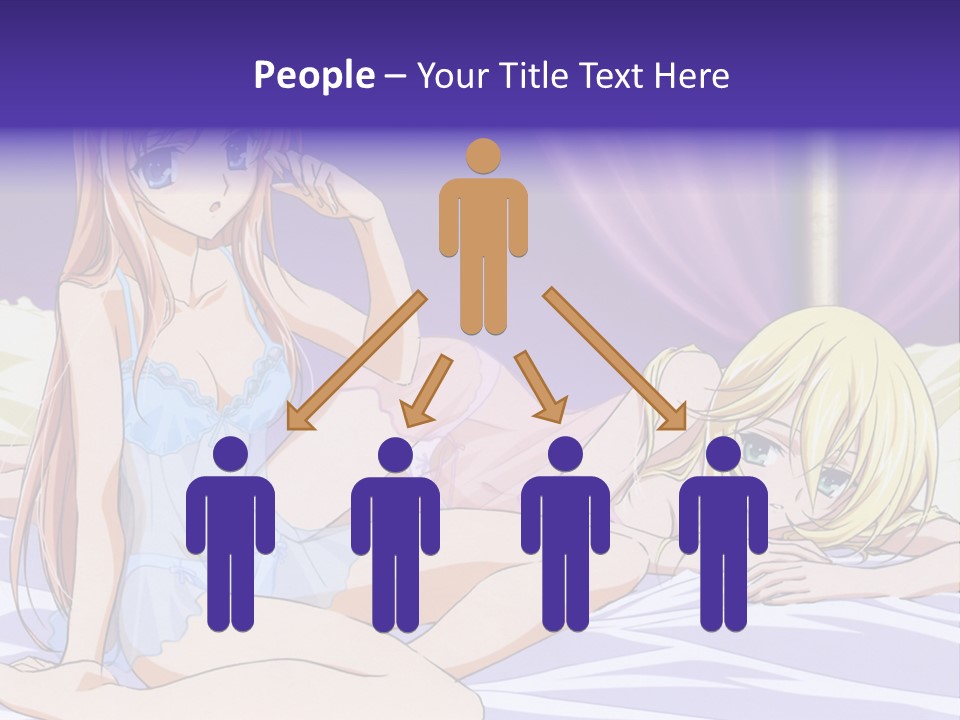 A Couple Of Women Laying On Top Of A Bed PowerPoint Template