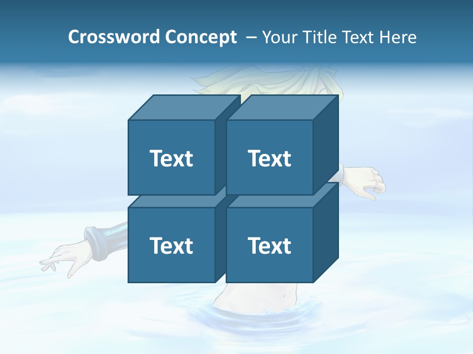 A Woman In A Body Of Water With Her Arms Outstretched PowerPoint Template