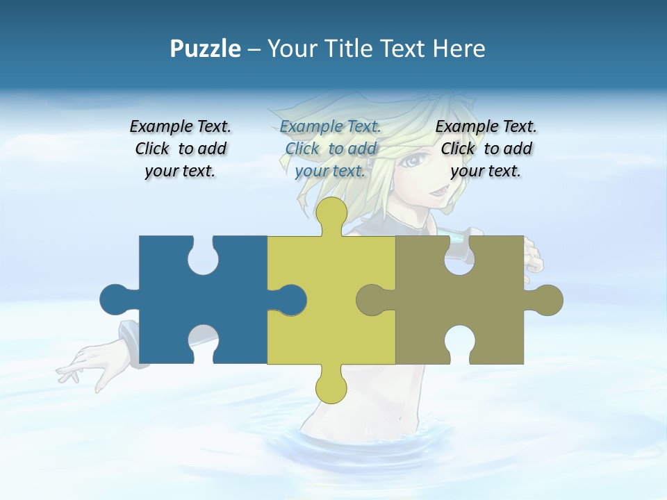 A Woman In A Body Of Water With Her Arms Outstretched PowerPoint Template