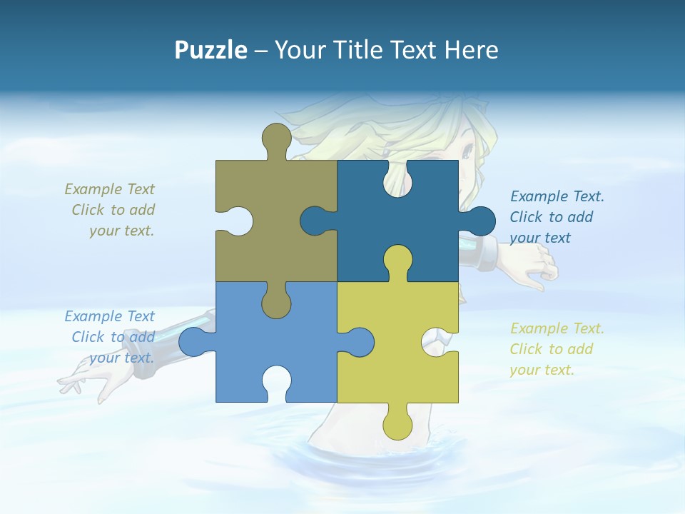 A Woman In A Body Of Water With Her Arms Outstretched PowerPoint Template