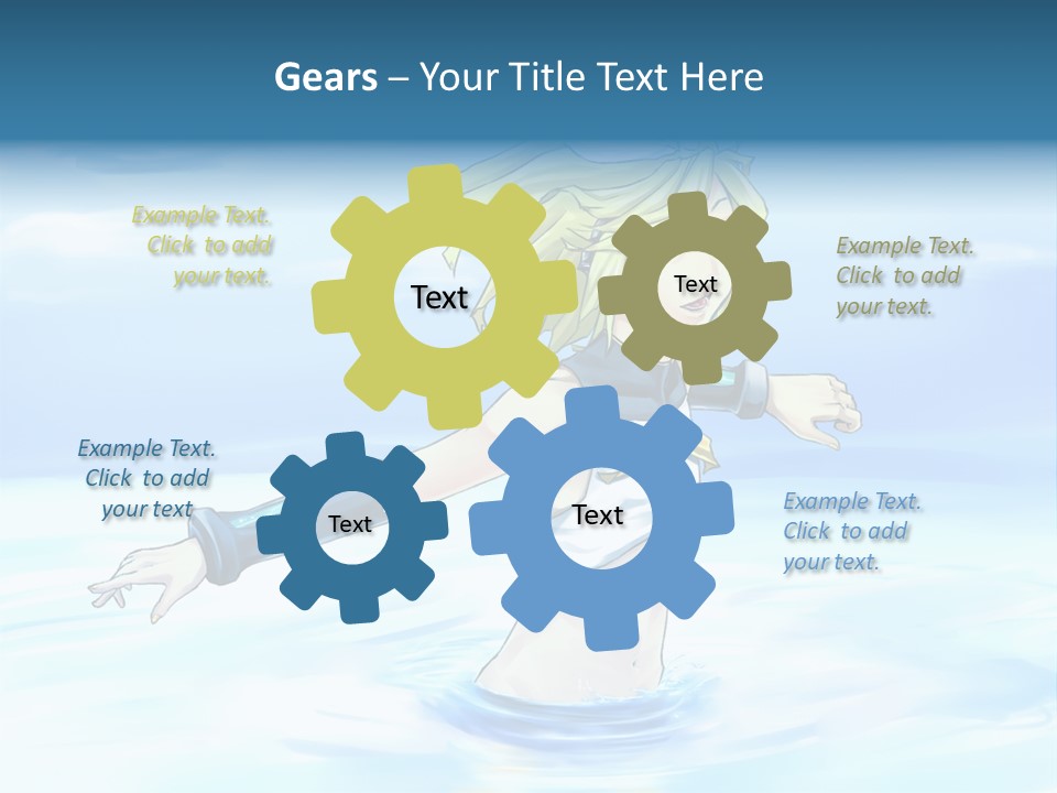 A Woman In A Body Of Water With Her Arms Outstretched PowerPoint Template