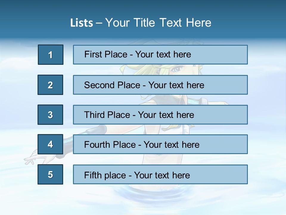 A Woman In A Body Of Water With Her Arms Outstretched PowerPoint Template