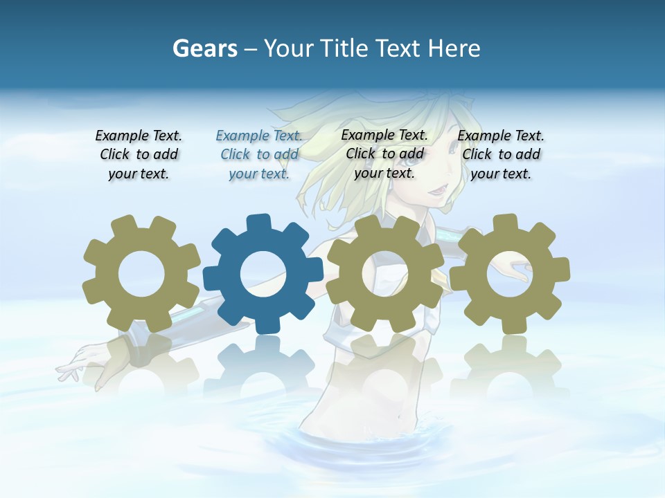 A Woman In A Body Of Water With Her Arms Outstretched PowerPoint Template