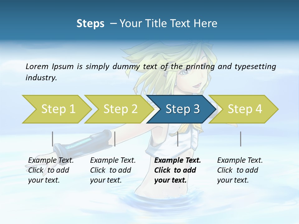 A Woman In A Body Of Water With Her Arms Outstretched PowerPoint Template