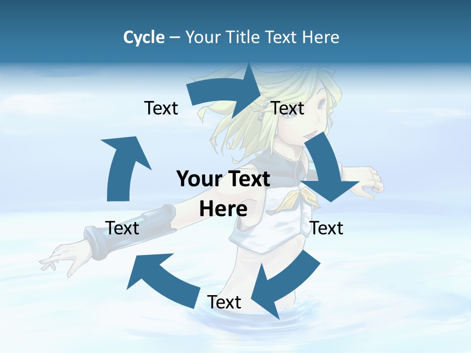 A Woman In A Body Of Water With Her Arms Outstretched PowerPoint Template