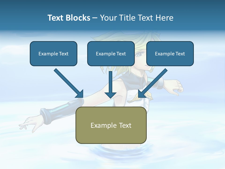 A Woman In A Body Of Water With Her Arms Outstretched PowerPoint Template