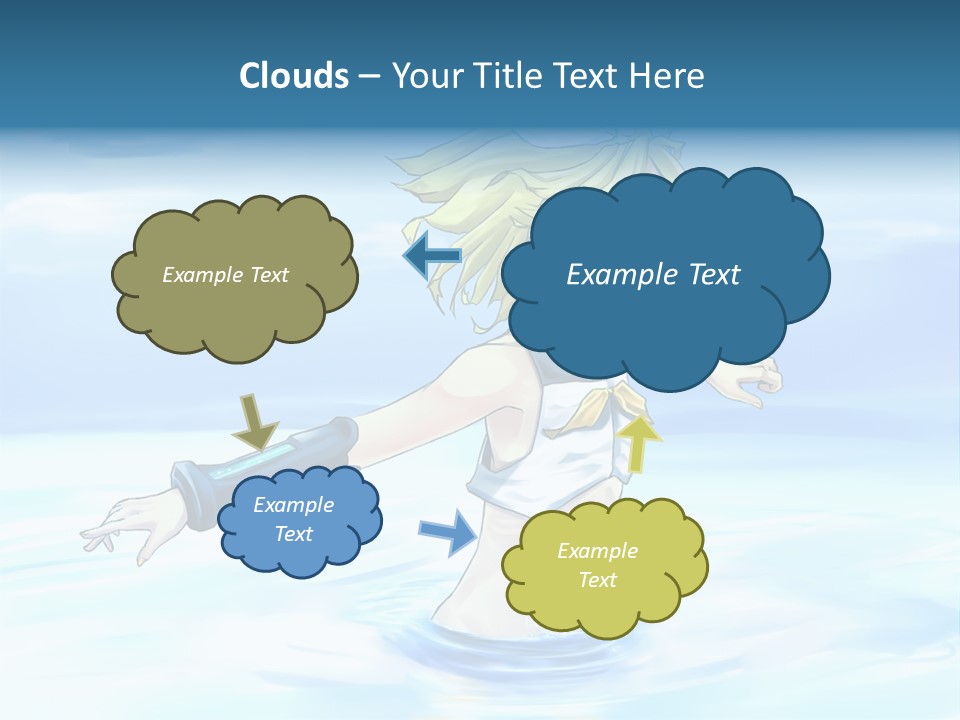 A Woman In A Body Of Water With Her Arms Outstretched PowerPoint Template