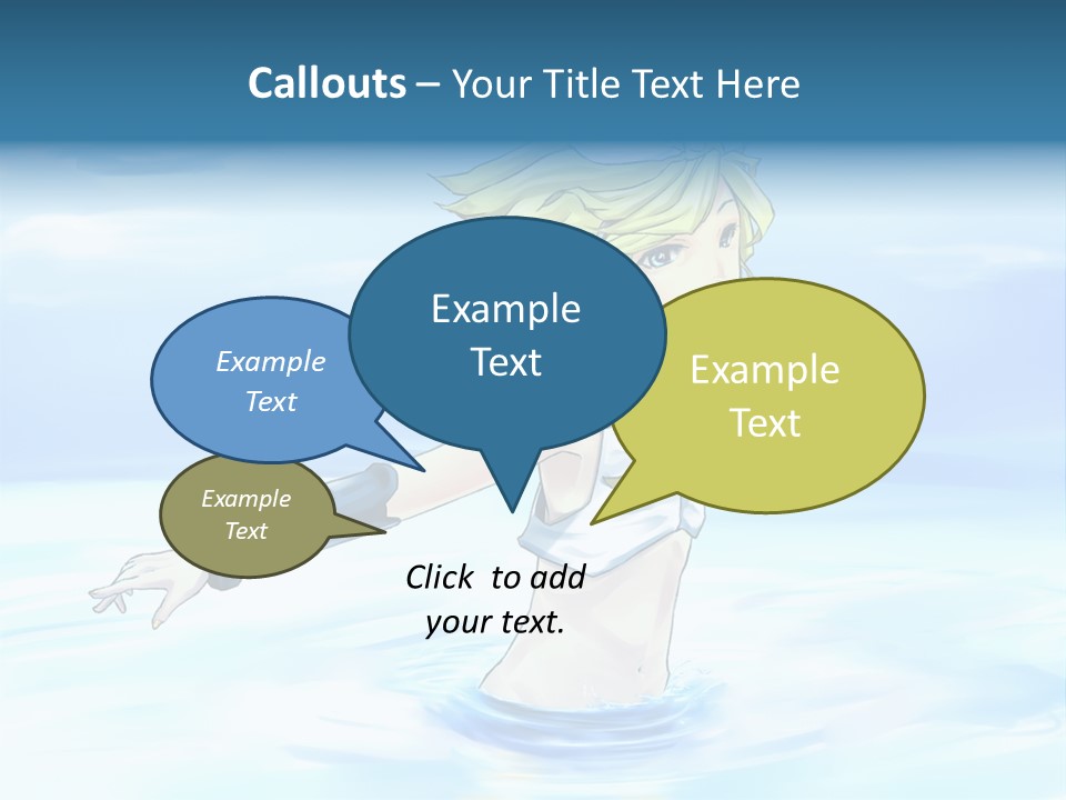 A Woman In A Body Of Water With Her Arms Outstretched PowerPoint Template