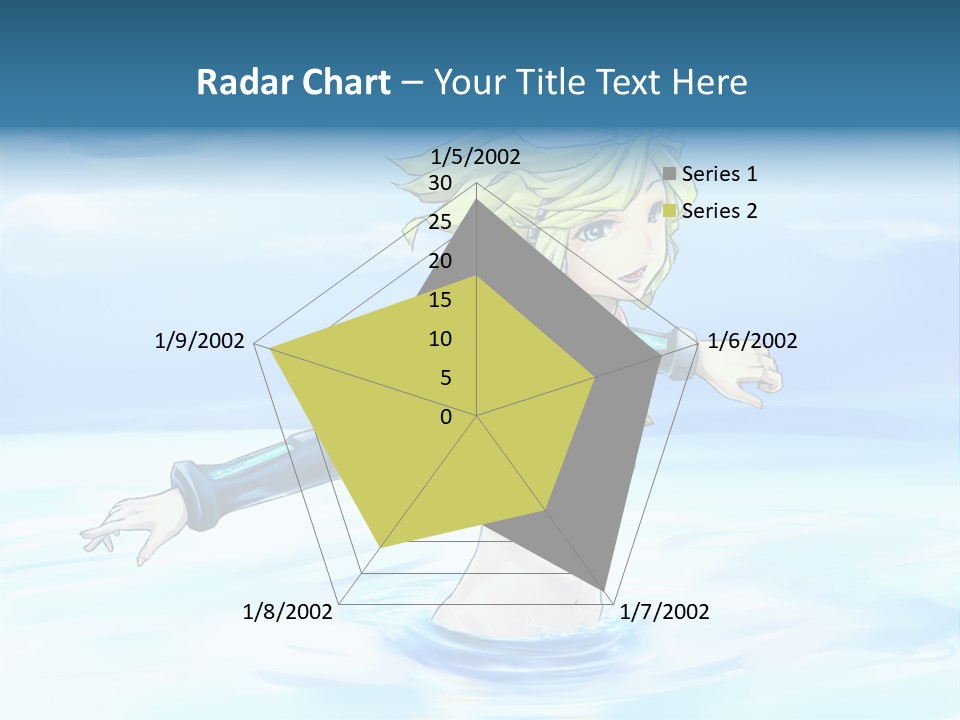 A Woman In A Body Of Water With Her Arms Outstretched PowerPoint Template