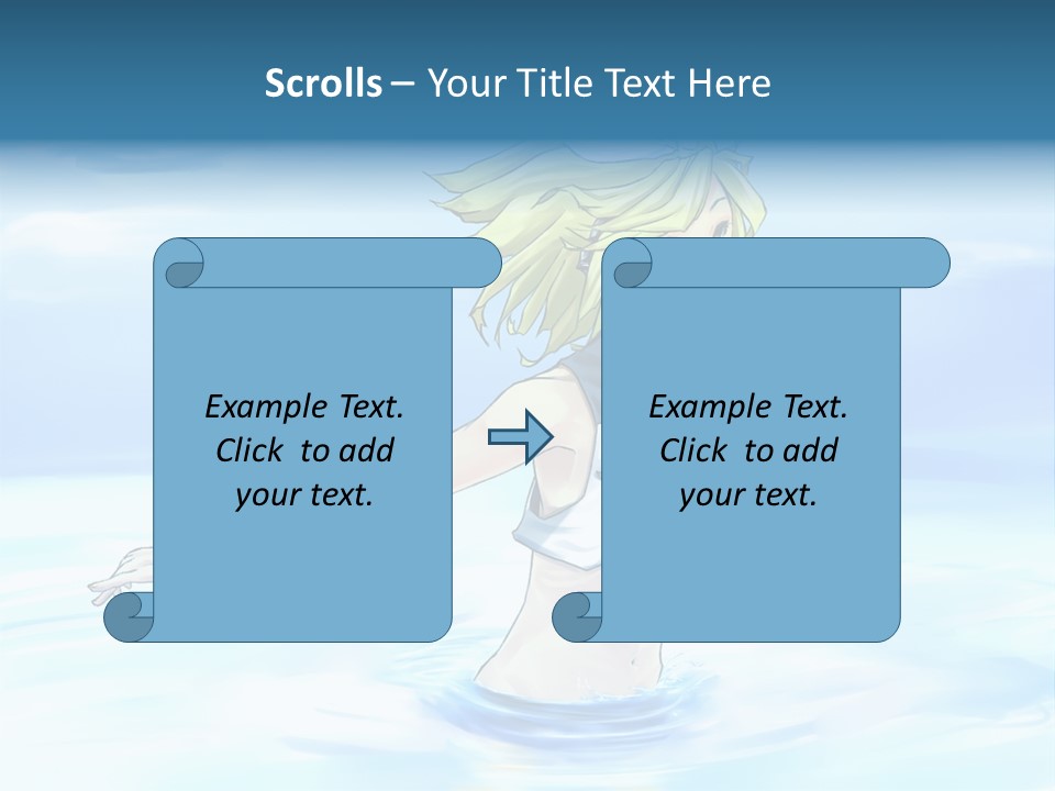 A Woman In A Body Of Water With Her Arms Outstretched PowerPoint Template
