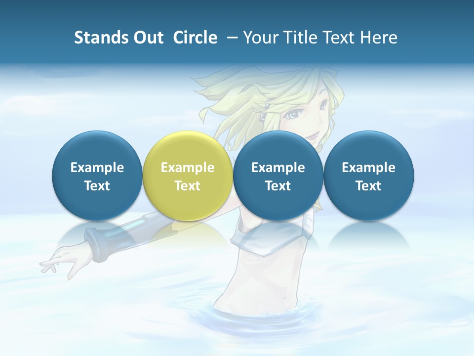 A Woman In A Body Of Water With Her Arms Outstretched PowerPoint Template