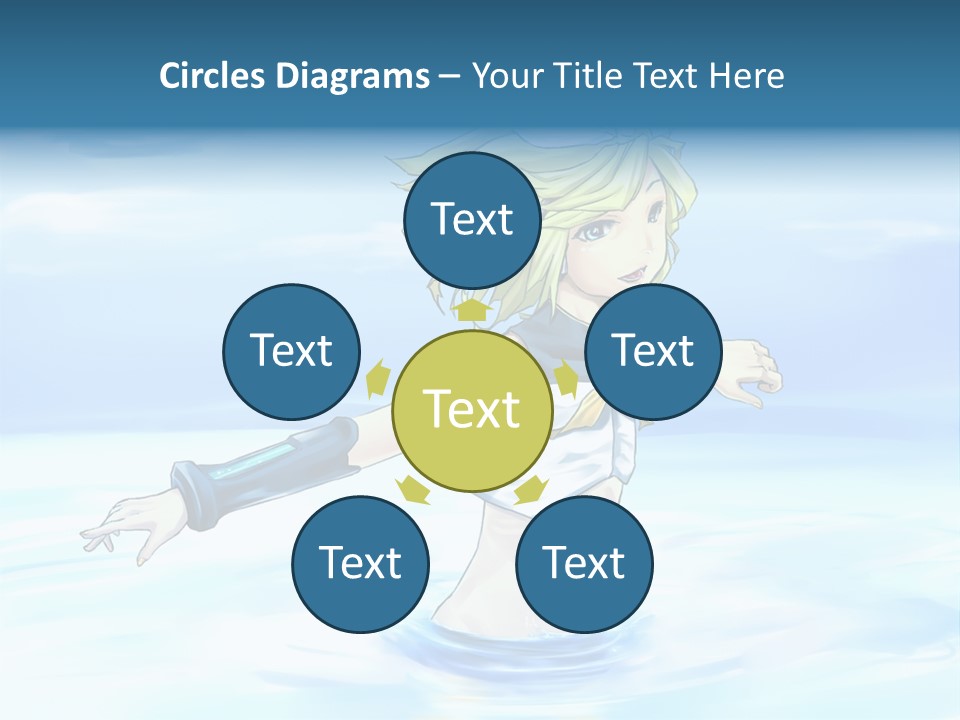 A Woman In A Body Of Water With Her Arms Outstretched PowerPoint Template