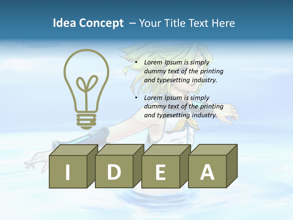 A Woman In A Body Of Water With Her Arms Outstretched PowerPoint Template