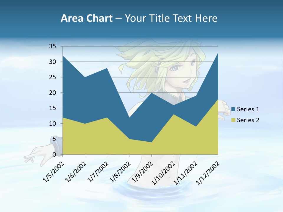 A Woman In A Body Of Water With Her Arms Outstretched PowerPoint Template