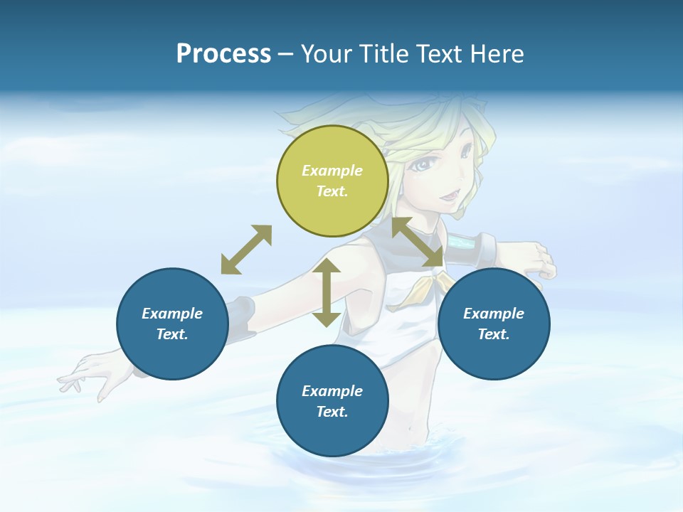A Woman In A Body Of Water With Her Arms Outstretched PowerPoint Template
