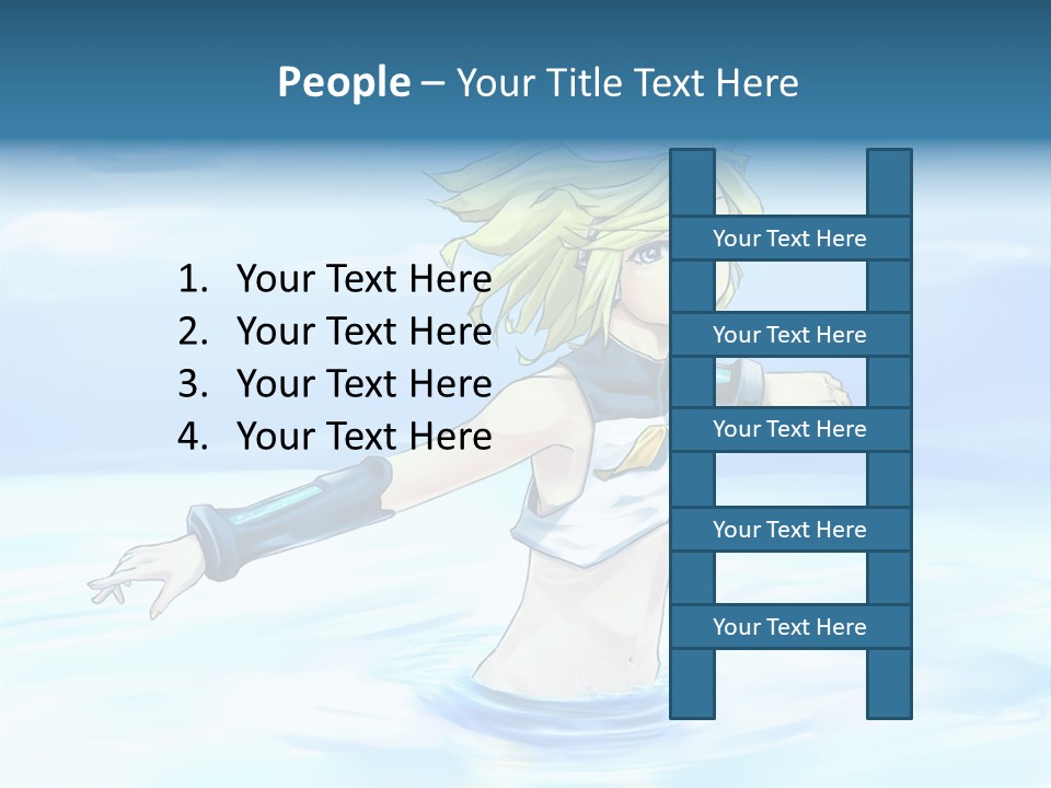 A Woman In A Body Of Water With Her Arms Outstretched PowerPoint Template