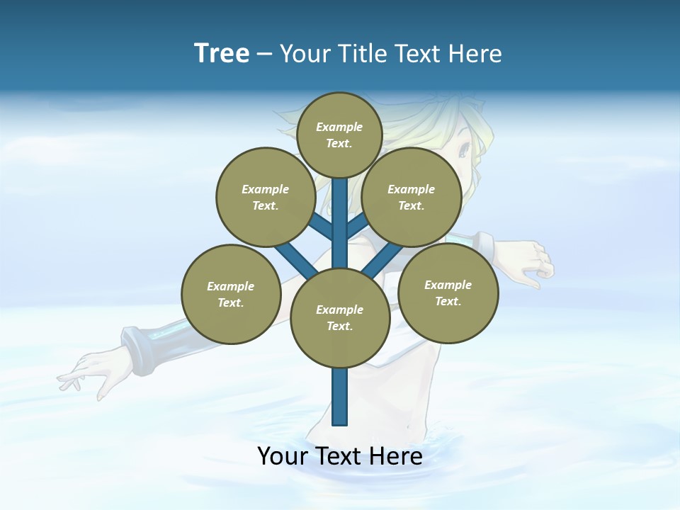 A Woman In A Body Of Water With Her Arms Outstretched PowerPoint Template