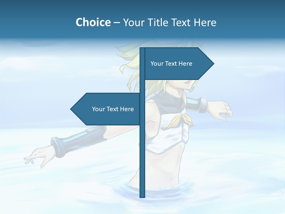 A Woman In A Body Of Water With Her Arms Outstretched PowerPoint Template