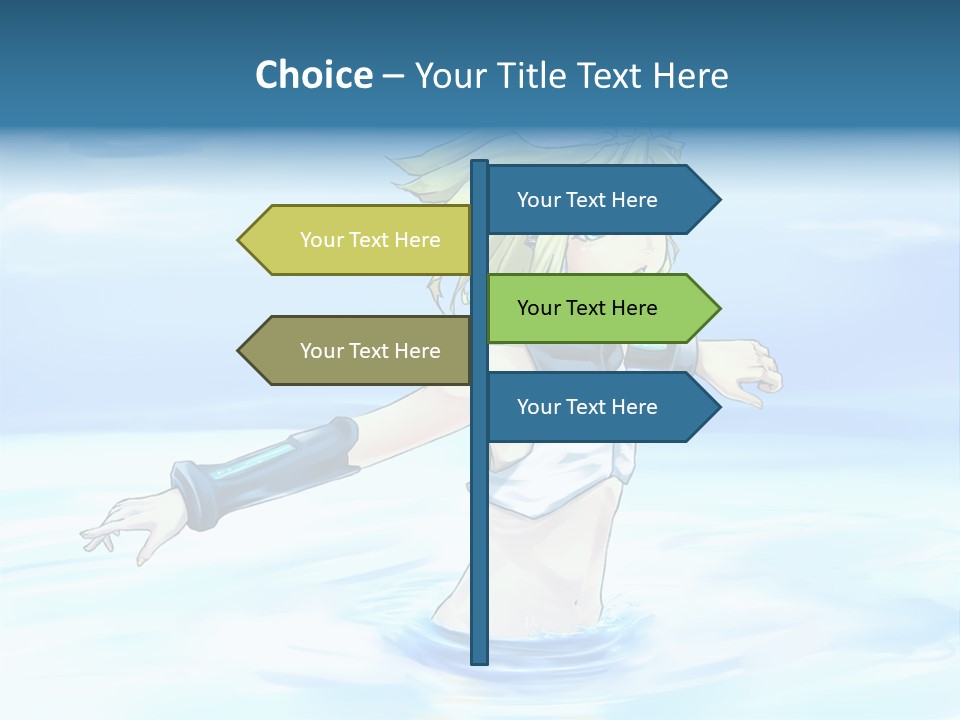 A Woman In A Body Of Water With Her Arms Outstretched PowerPoint Template