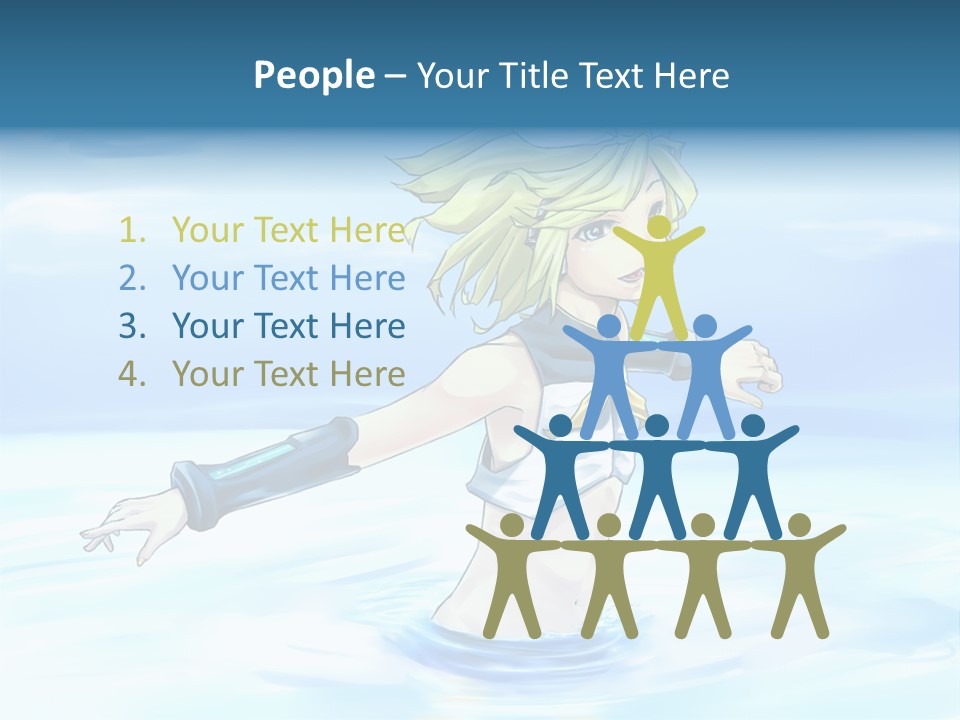A Woman In A Body Of Water With Her Arms Outstretched PowerPoint Template