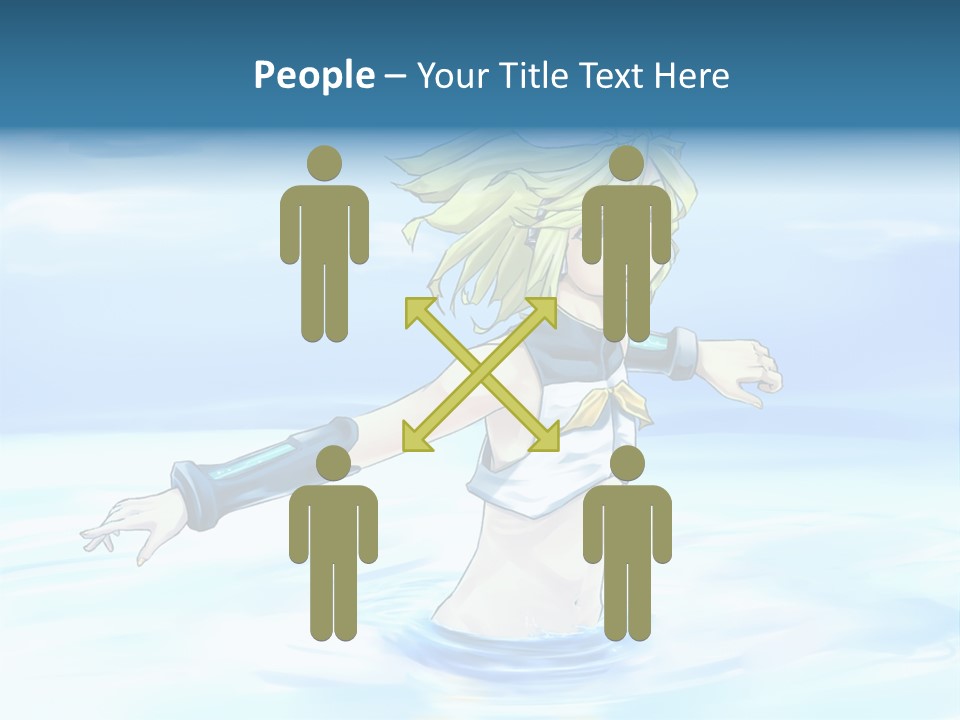 A Woman In A Body Of Water With Her Arms Outstretched PowerPoint Template