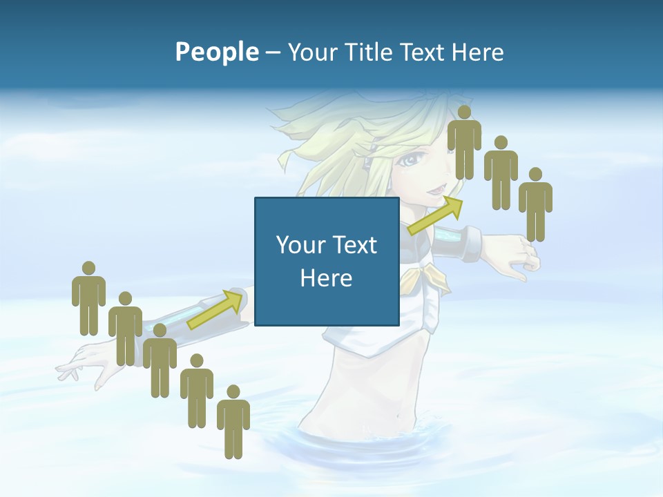 A Woman In A Body Of Water With Her Arms Outstretched PowerPoint Template