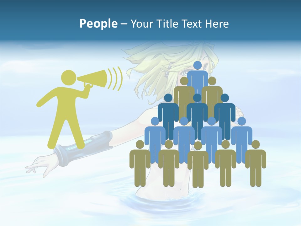 A Woman In A Body Of Water With Her Arms Outstretched PowerPoint Template