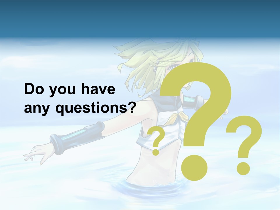 A Woman In A Body Of Water With Her Arms Outstretched PowerPoint Template