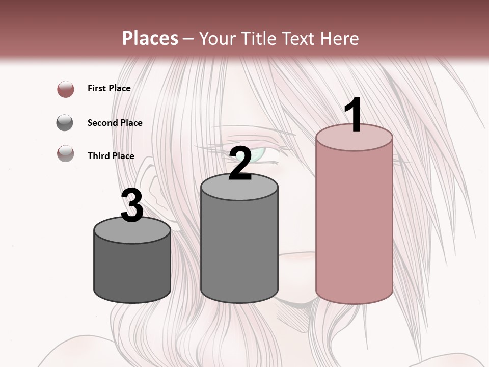 A Woman With Pink Hair And Blue Eyes PowerPoint Template