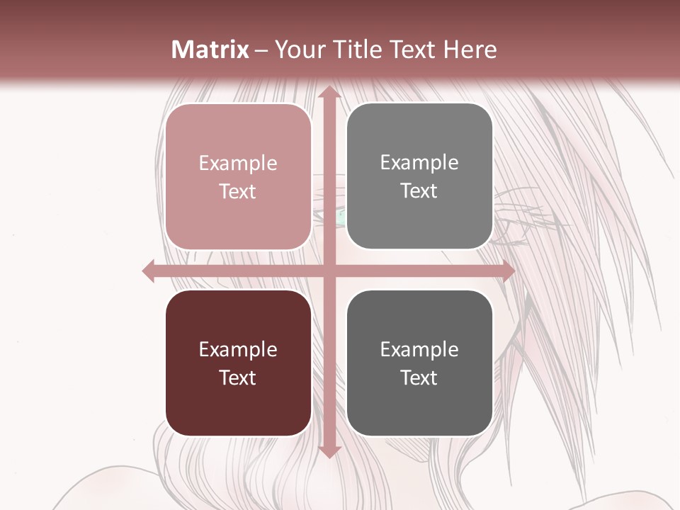 A Woman With Pink Hair And Blue Eyes PowerPoint Template