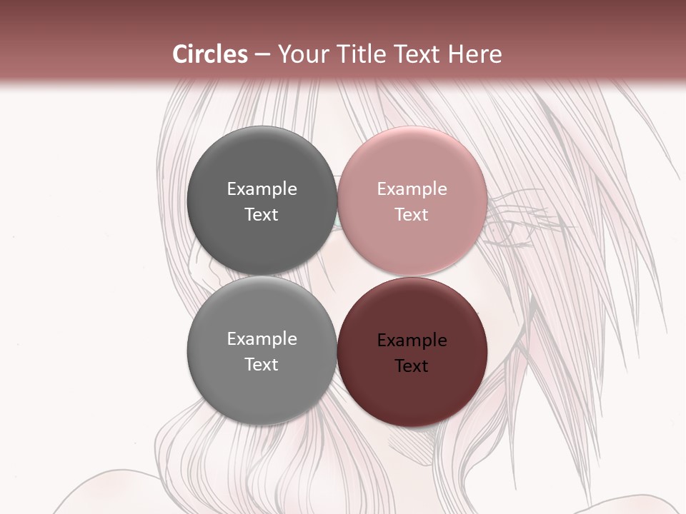 A Woman With Pink Hair And Blue Eyes PowerPoint Template