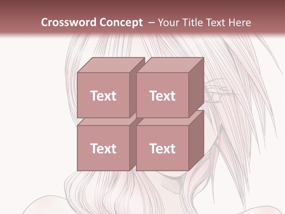 A Woman With Pink Hair And Blue Eyes PowerPoint Template