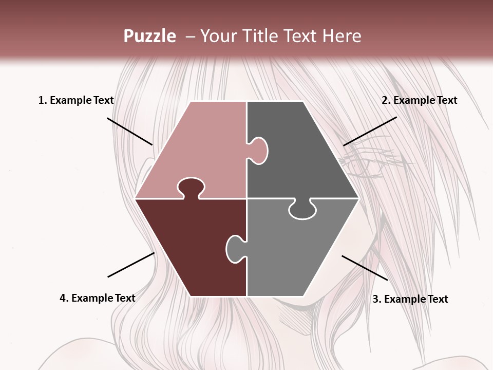 A Woman With Pink Hair And Blue Eyes PowerPoint Template