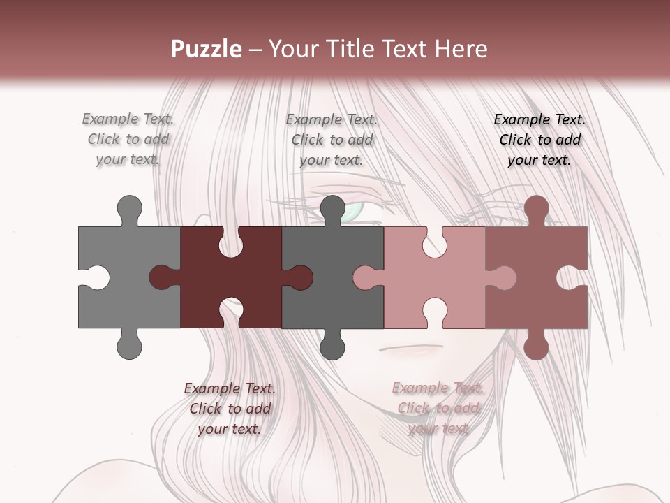 A Woman With Pink Hair And Blue Eyes PowerPoint Template