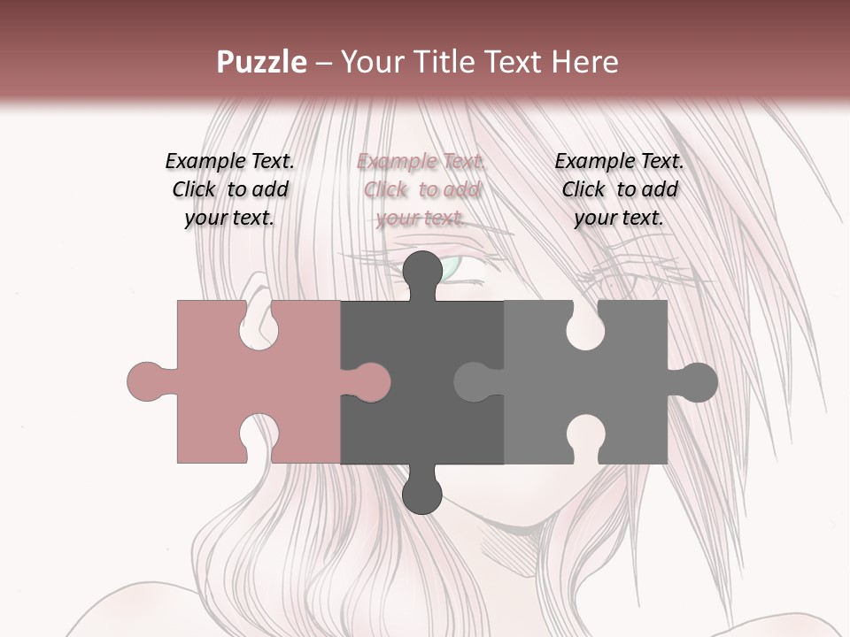 A Woman With Pink Hair And Blue Eyes PowerPoint Template