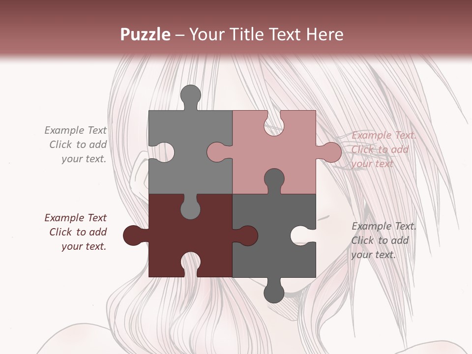 A Woman With Pink Hair And Blue Eyes PowerPoint Template