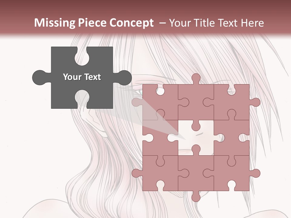 A Woman With Pink Hair And Blue Eyes PowerPoint Template