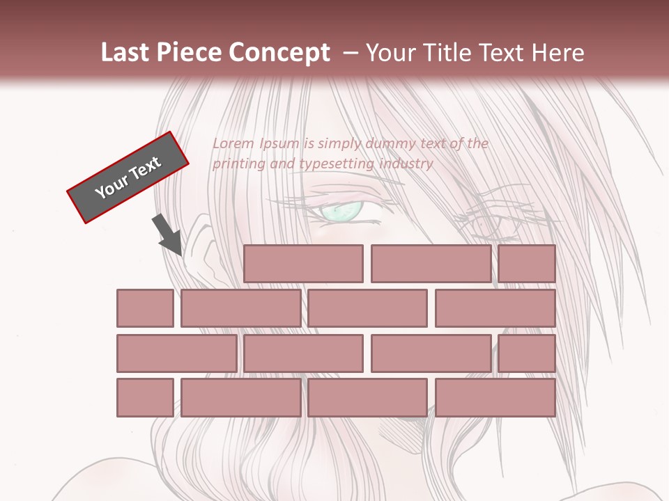 A Woman With Pink Hair And Blue Eyes PowerPoint Template