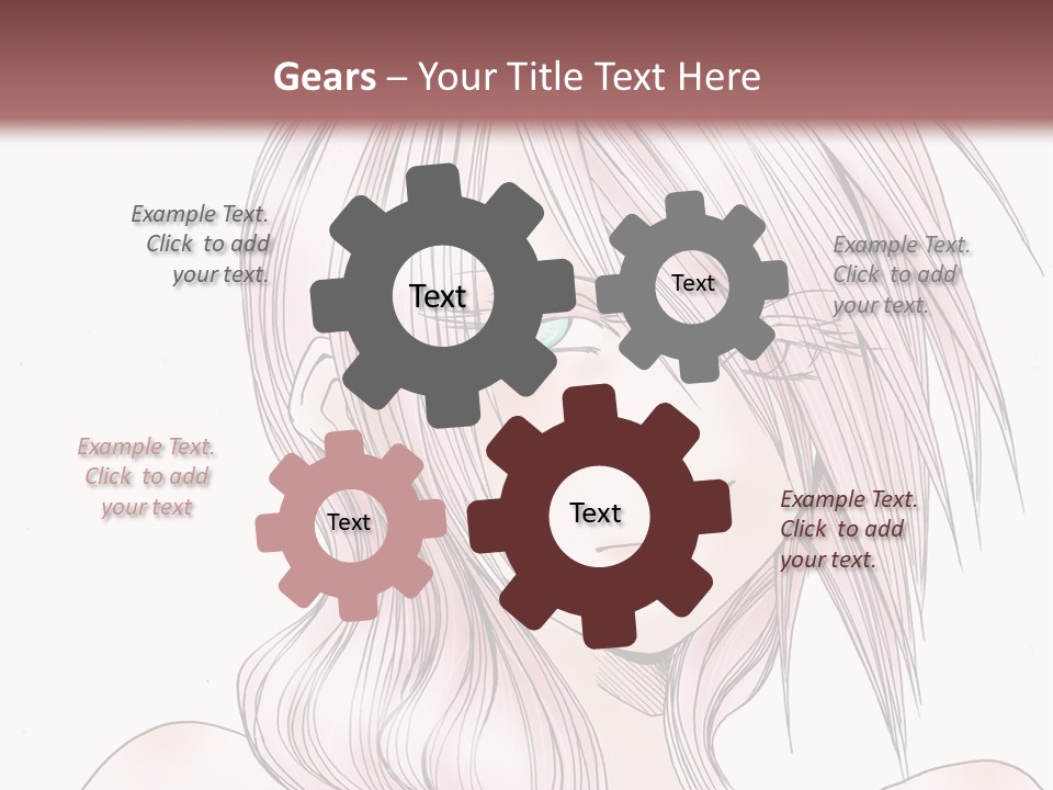 A Woman With Pink Hair And Blue Eyes PowerPoint Template